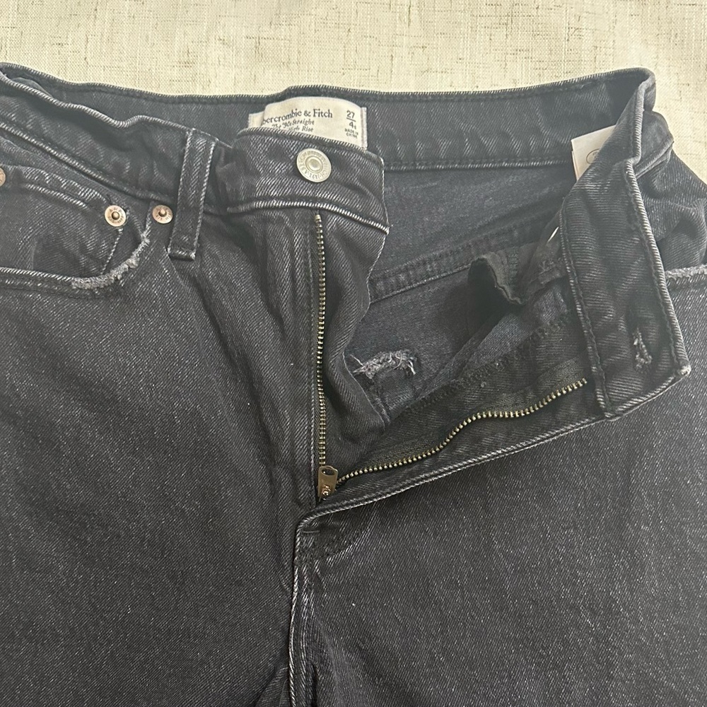 Abercrombie & Fitch Black Straight Leg Jeans - Picture 4 of 12